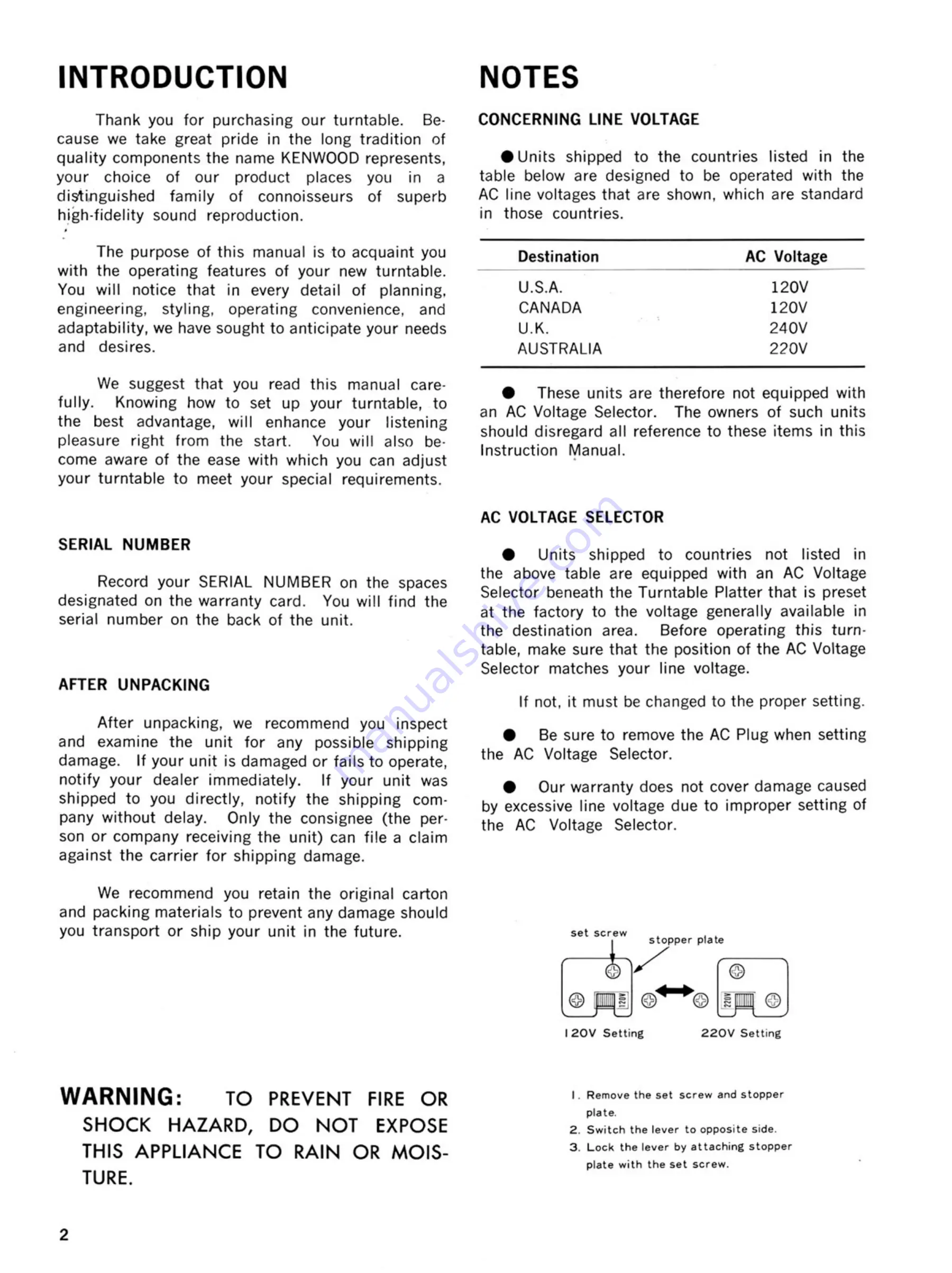 Kenwood KD-2077 Instruction Manual Download Page 3