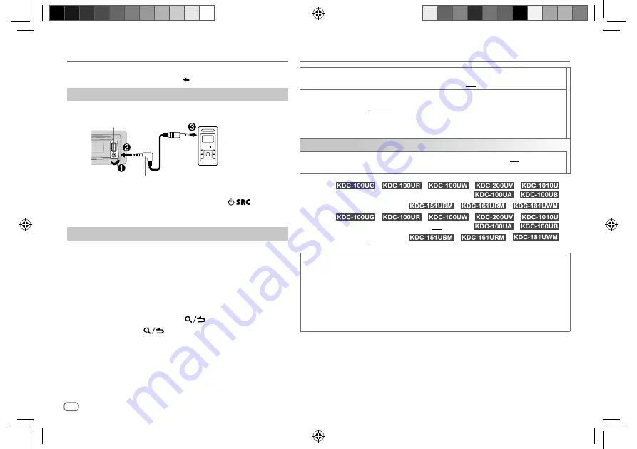 Kenwood KDC-100UA Instruction Manual Download Page 42