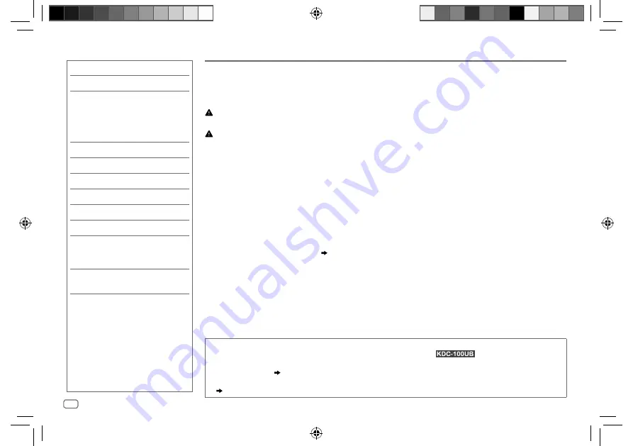 Kenwood KDC-100UB Instruction Manual Download Page 4