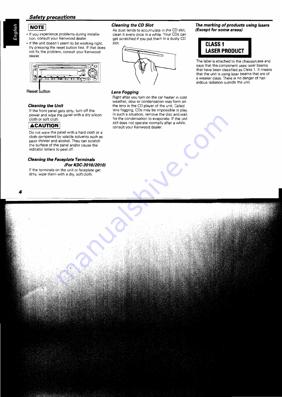 Kenwood KDC-1010 Скачать руководство пользователя страница 5