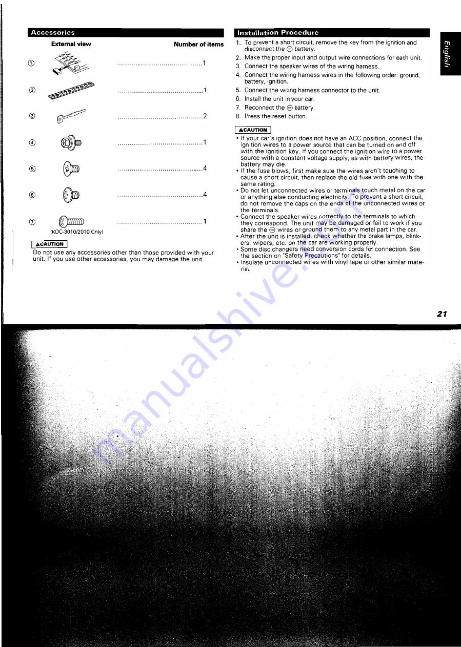 Kenwood KDC-1010 Instruction Manual Download Page 21