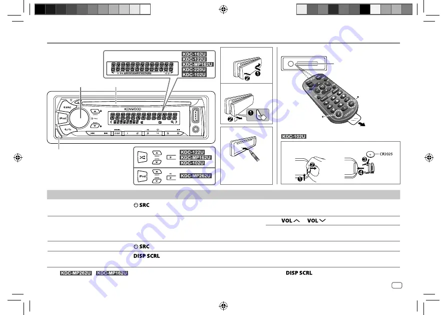 Kenwood KDC-102U Instruction Manual Download Page 3