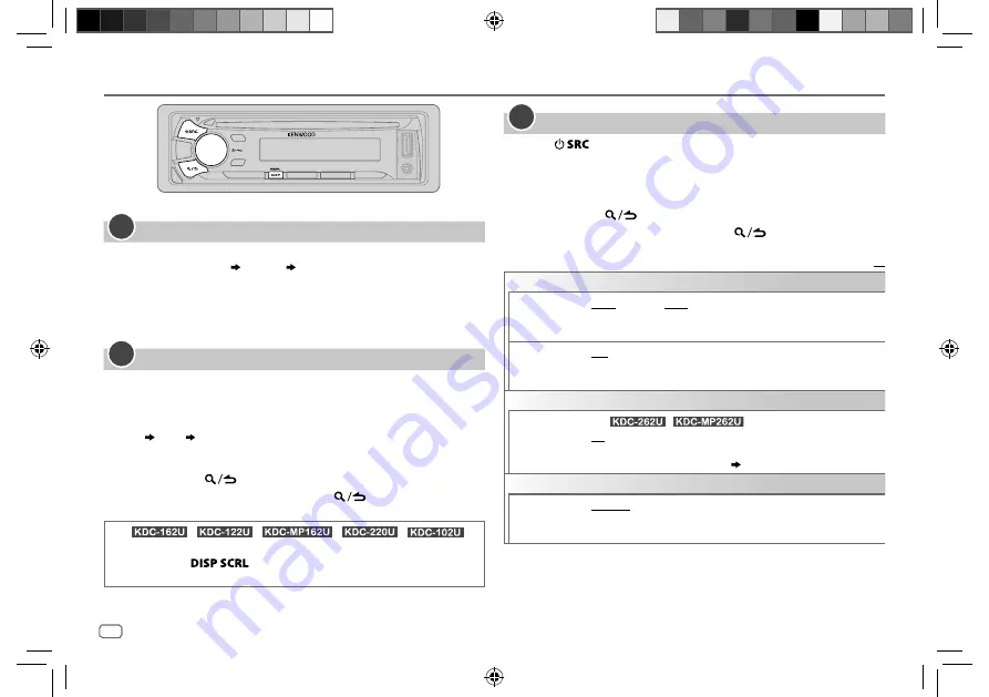 Kenwood KDC-102U Instruction Manual Download Page 4