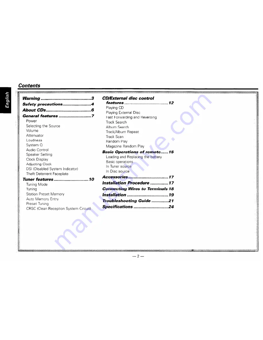 Kenwood KDC-119 Instruction Manual Download Page 2