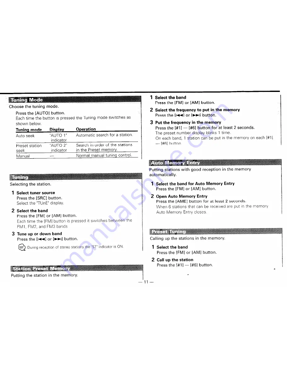 Kenwood KDC-119 Instruction Manual Download Page 11