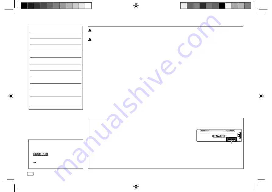 Kenwood KDC-121RY Instruction Manual Download Page 4