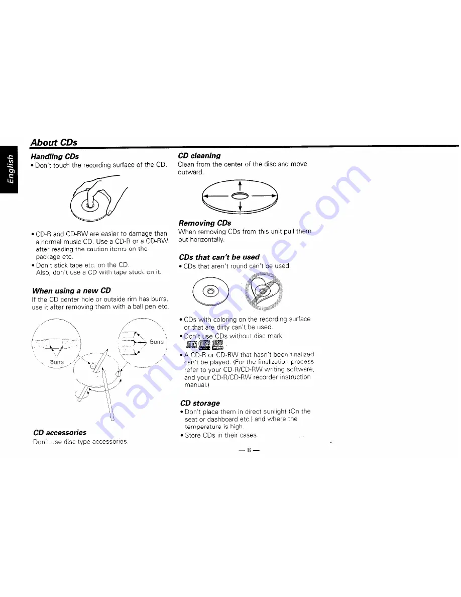 Kenwood KDC-319 Instruction Manual Download Page 8