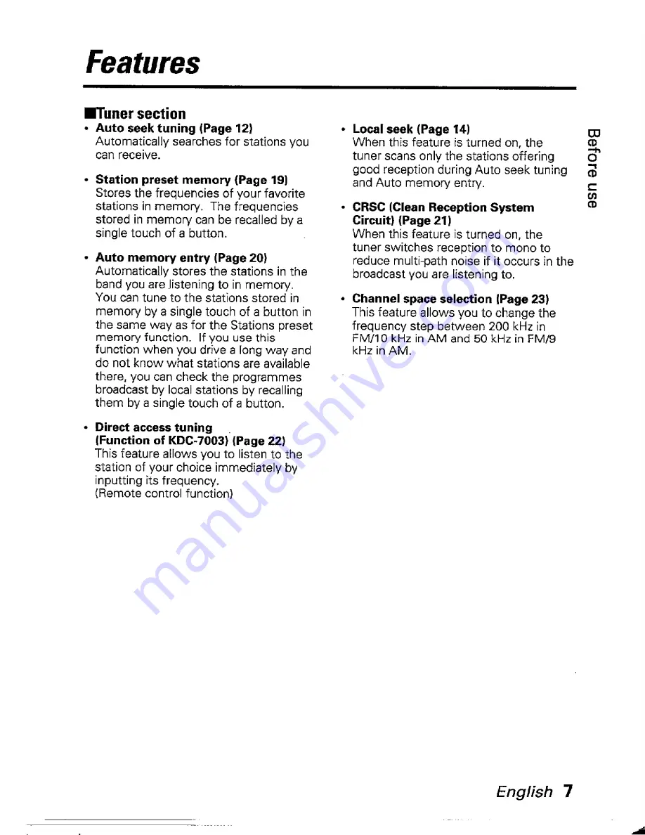 Kenwood KDC-4003 Instruction Manual Download Page 7