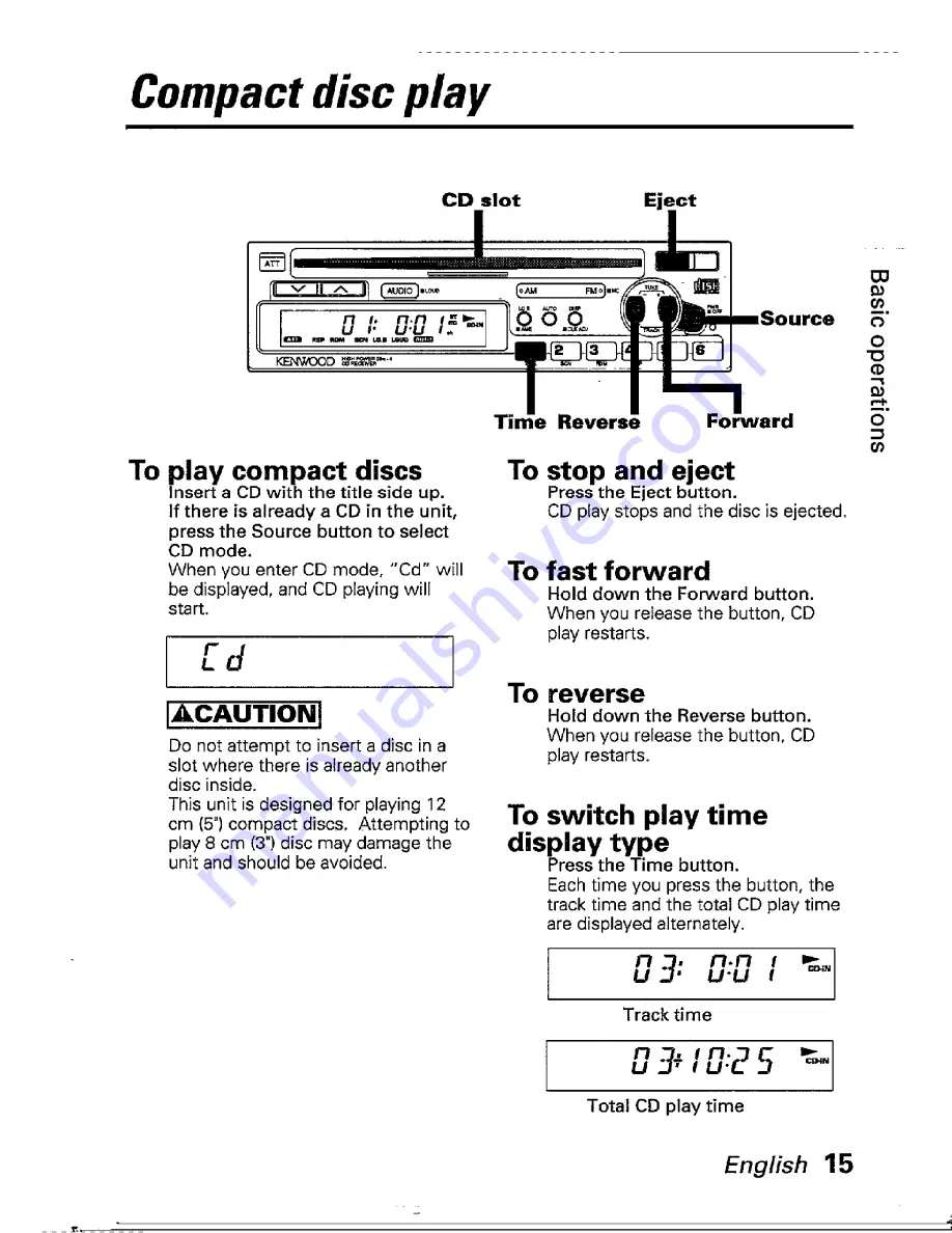 Kenwood KDC-4003 Скачать руководство пользователя страница 15