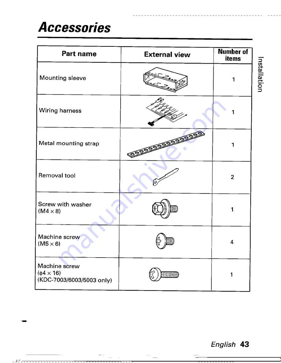 Kenwood KDC-4003 Instruction Manual Download Page 43