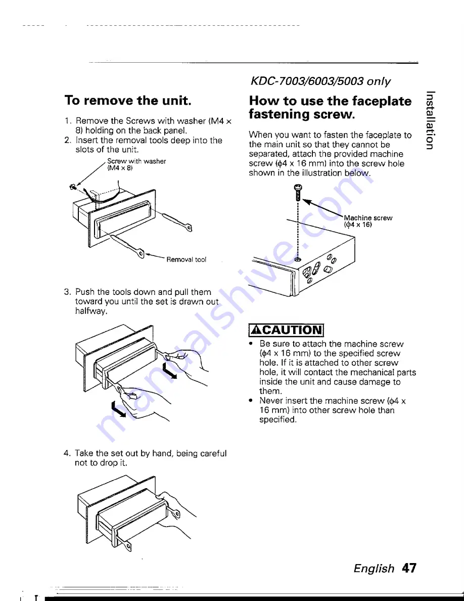 Kenwood KDC-4003 Instruction Manual Download Page 47