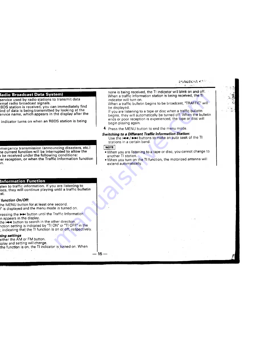 Kenwood KDC-4011S Instruction Manual Download Page 15