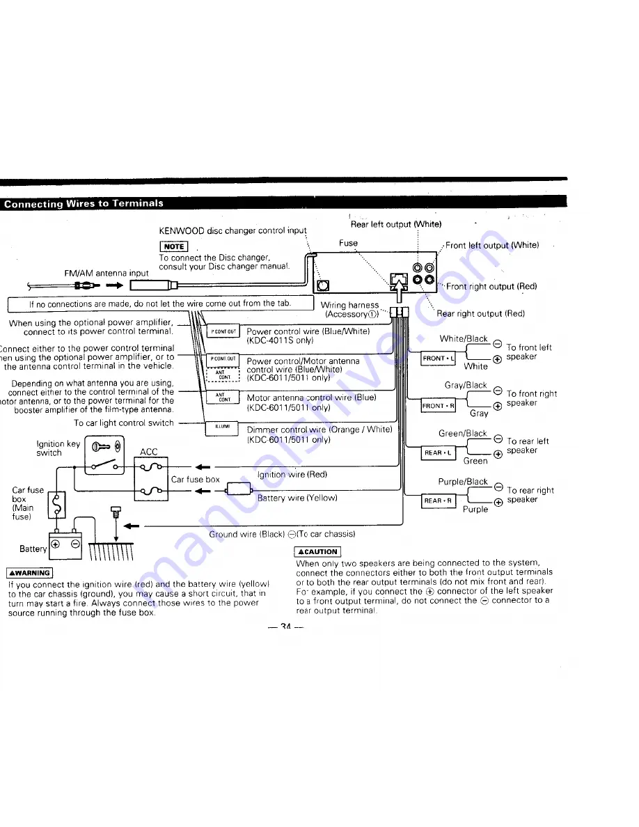 Kenwood KDC-4011S Instruction Manual Download Page 34