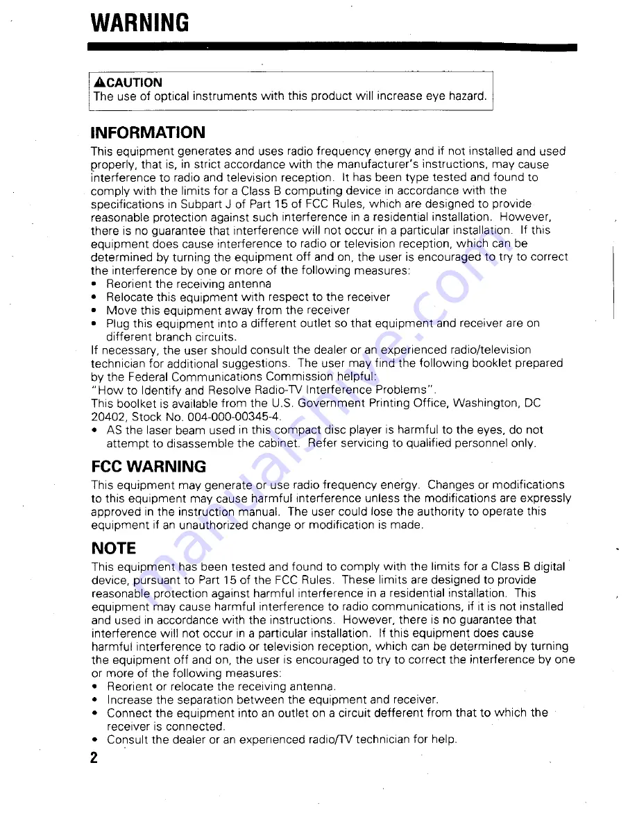 Kenwood KDC-5000 Instruction Manual Download Page 2