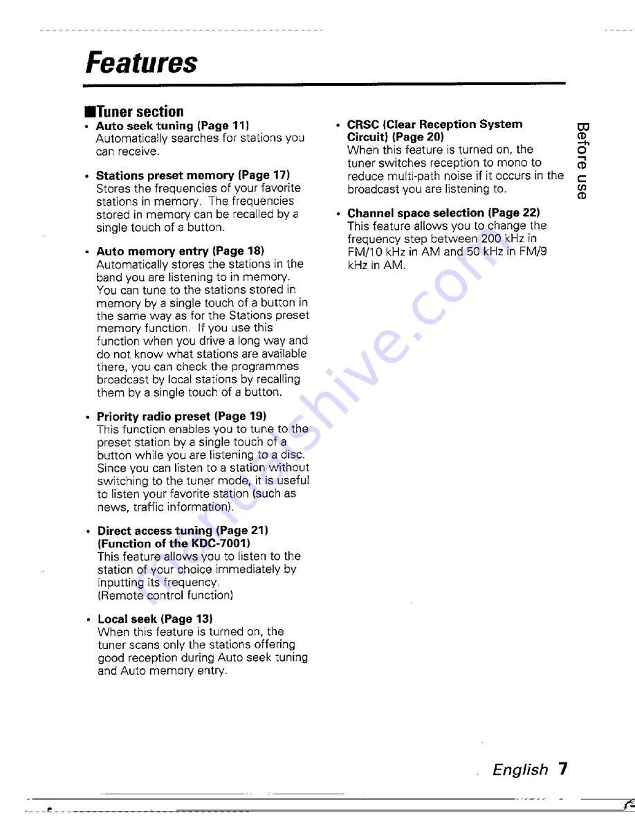 Kenwood KDC-5001 Instruction Manual Download Page 7