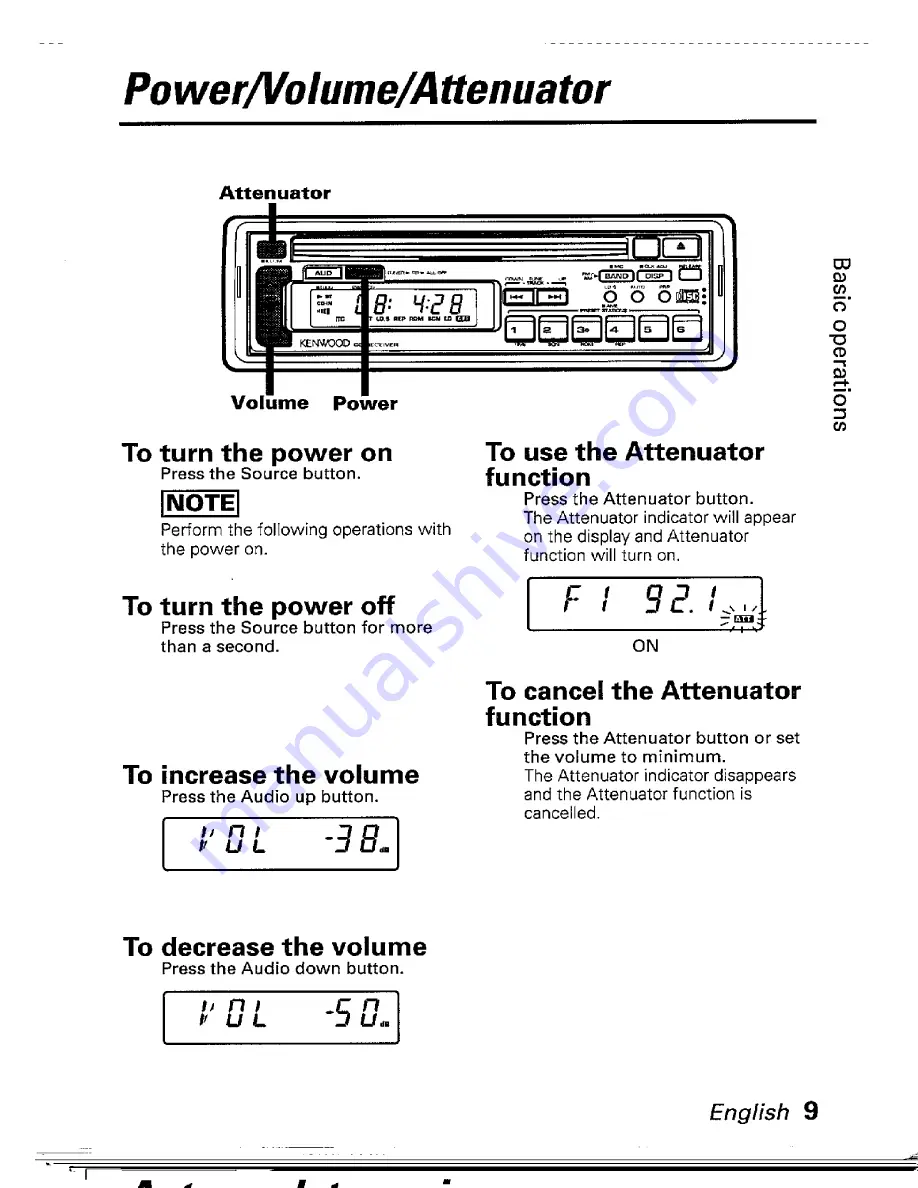 Kenwood KDC-5001 Скачать руководство пользователя страница 9