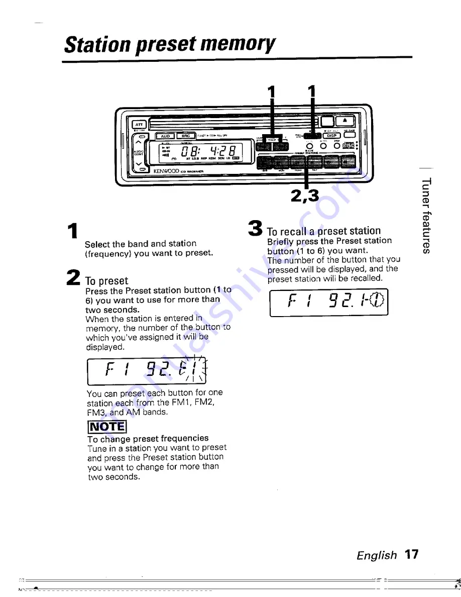 Kenwood KDC-5001 Instruction Manual Download Page 17