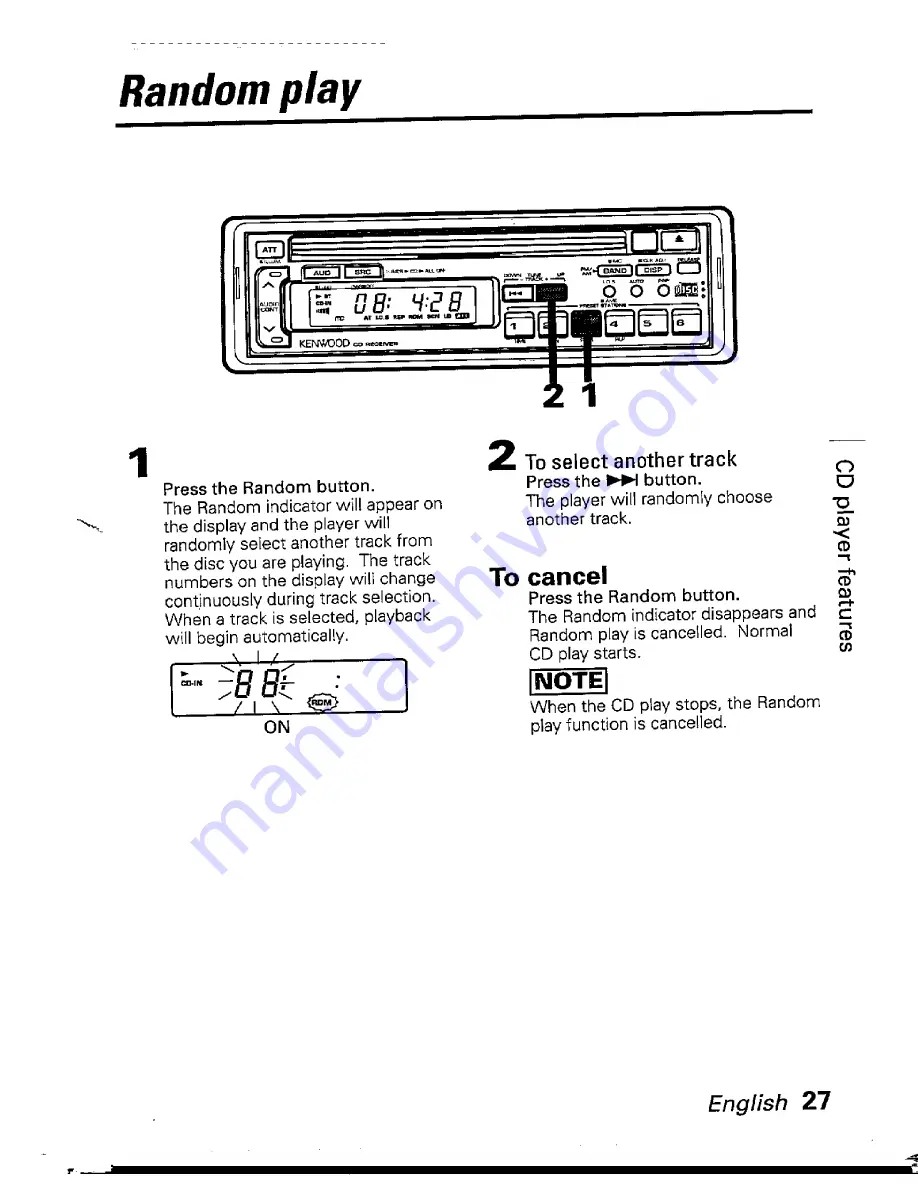 Kenwood KDC-5001 Instruction Manual Download Page 27