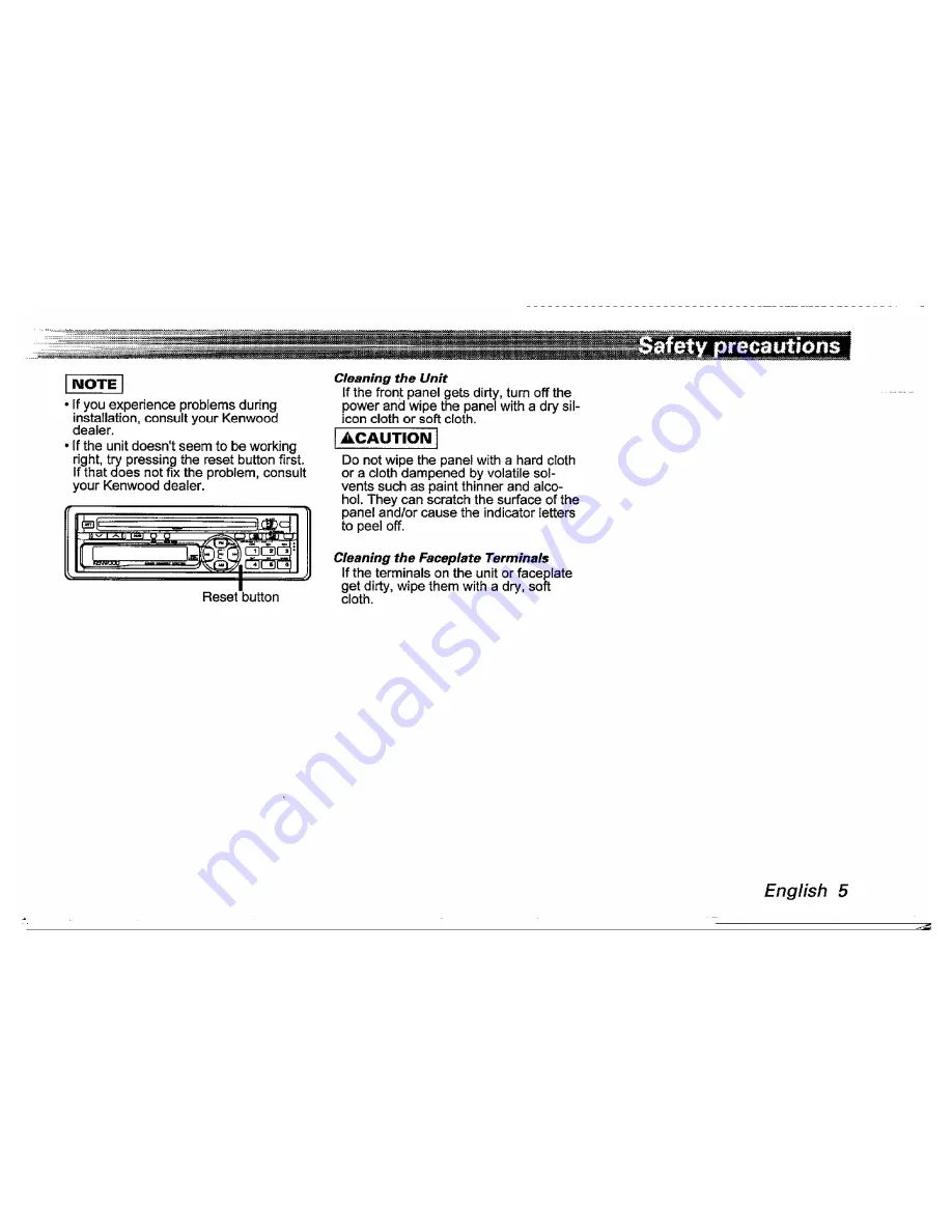 Kenwood KDC-6005 Instruction Manual Download Page 5