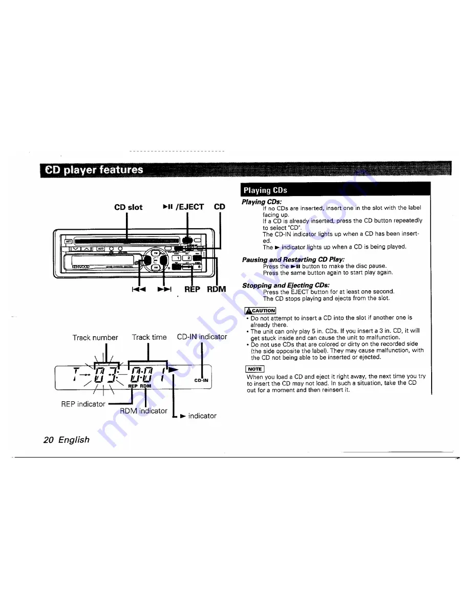 Kenwood KDC-6005 Скачать руководство пользователя страница 20