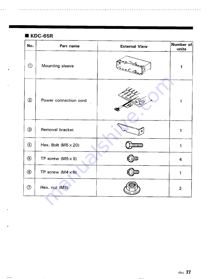 Kenwood KDC-65R Instruction Manual Download Page 27