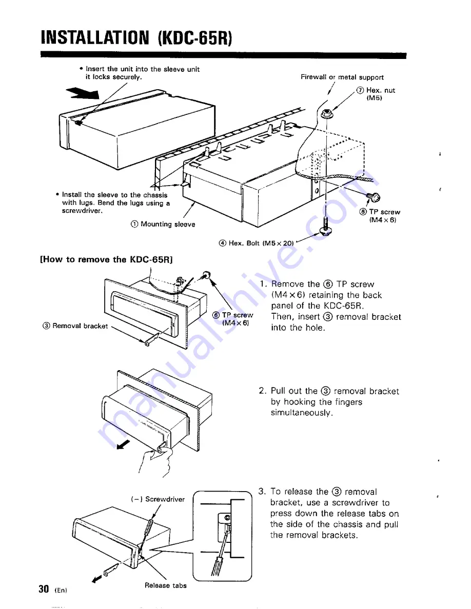 Kenwood KDC-65R Instruction Manual Download Page 30