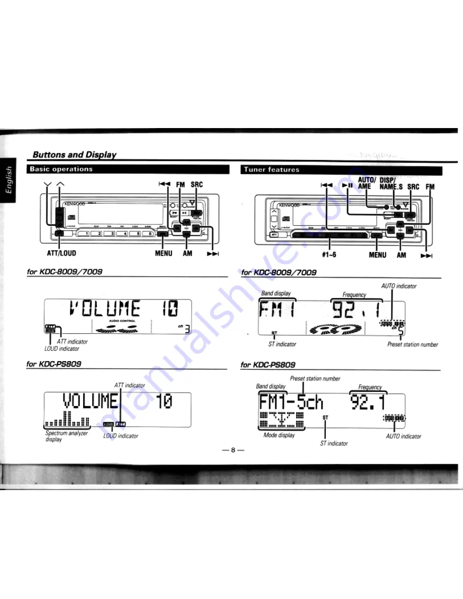 Kenwood KDC-7009 Instruction Manual Download Page 8