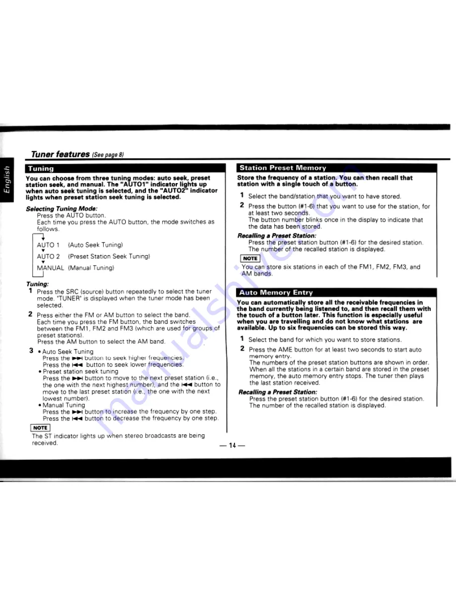 Kenwood KDC-7009 Instruction Manual Download Page 14