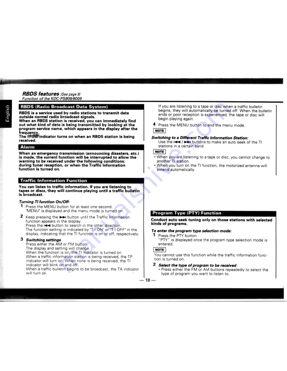 Kenwood KDC-7009 Instruction Manual Download Page 18