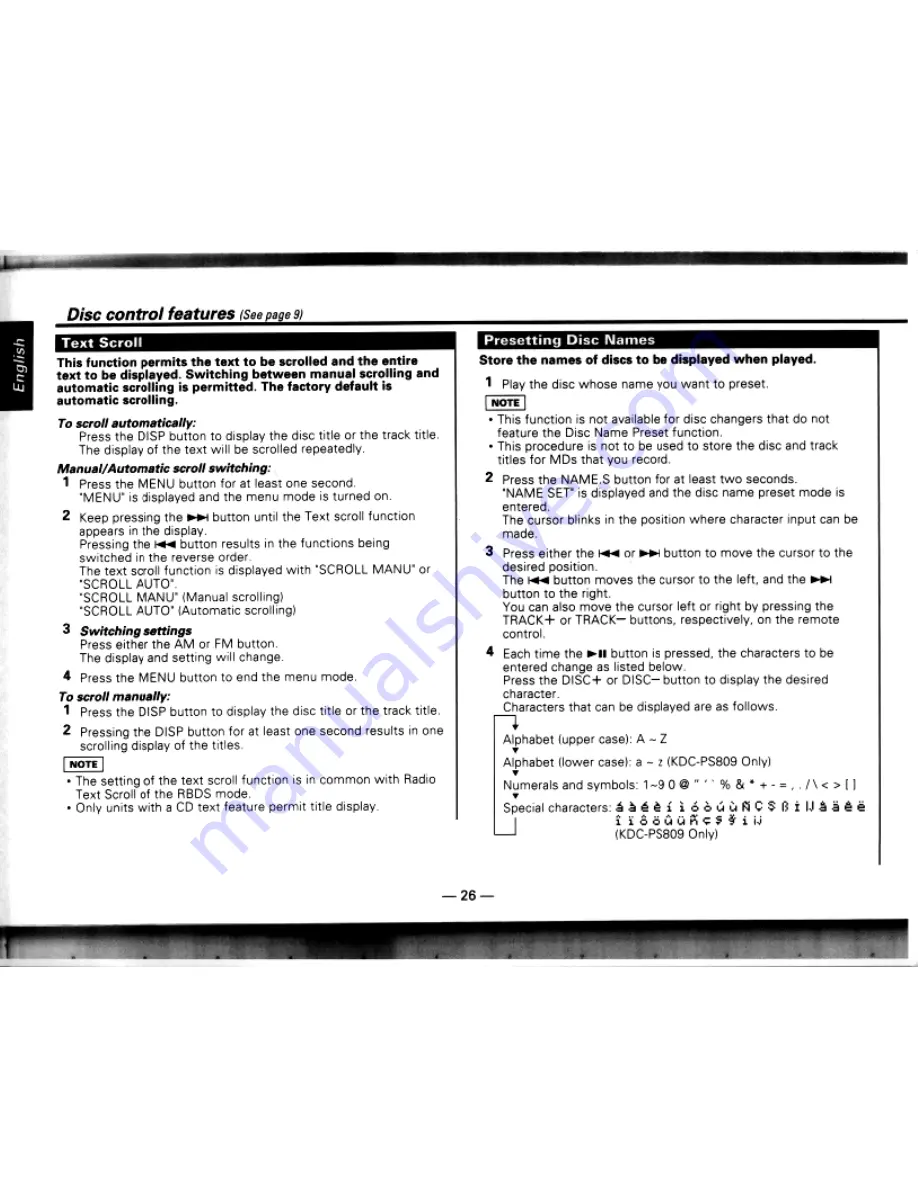 Kenwood KDC-7009 Instruction Manual Download Page 26