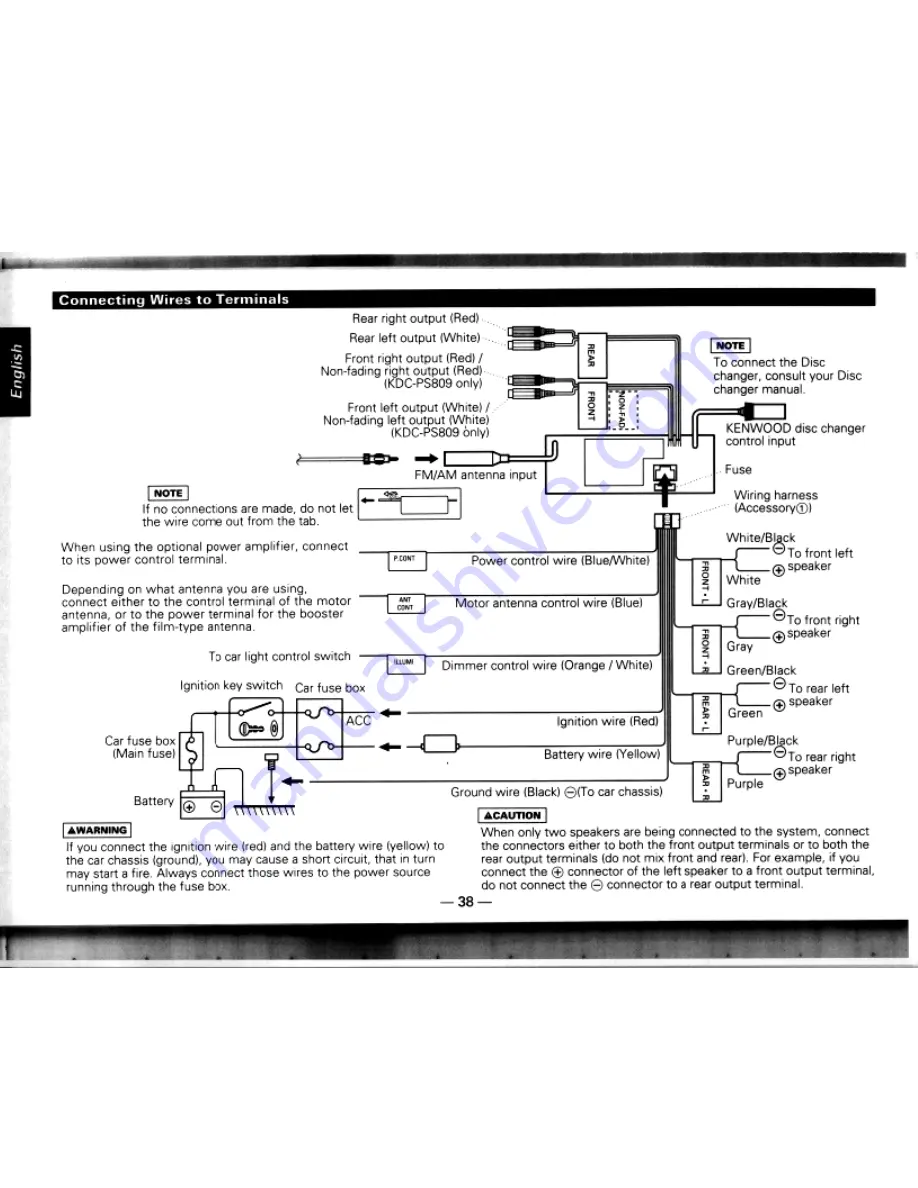 Kenwood KDC-7009 Instruction Manual Download Page 38