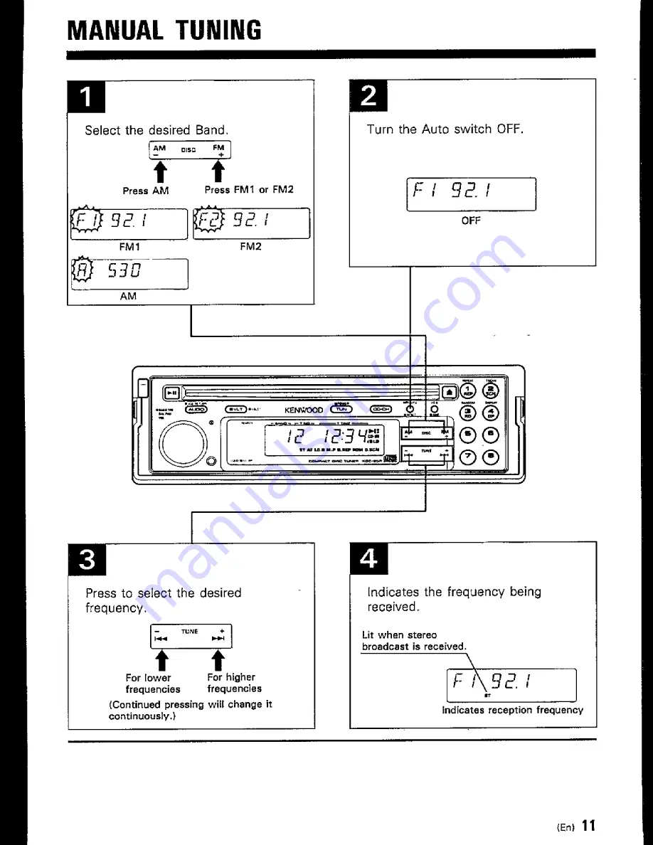 Kenwood KDC-85R Instruction Manual Download Page 11