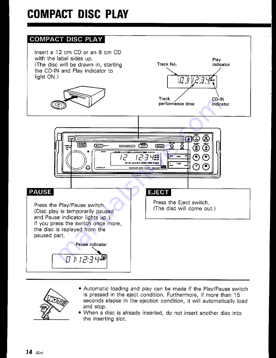 Kenwood KDC-85R Instruction Manual Download Page 14