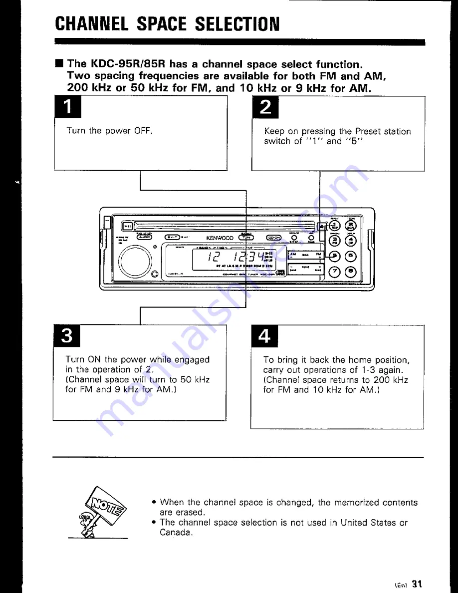 Kenwood KDC-85R Instruction Manual Download Page 31