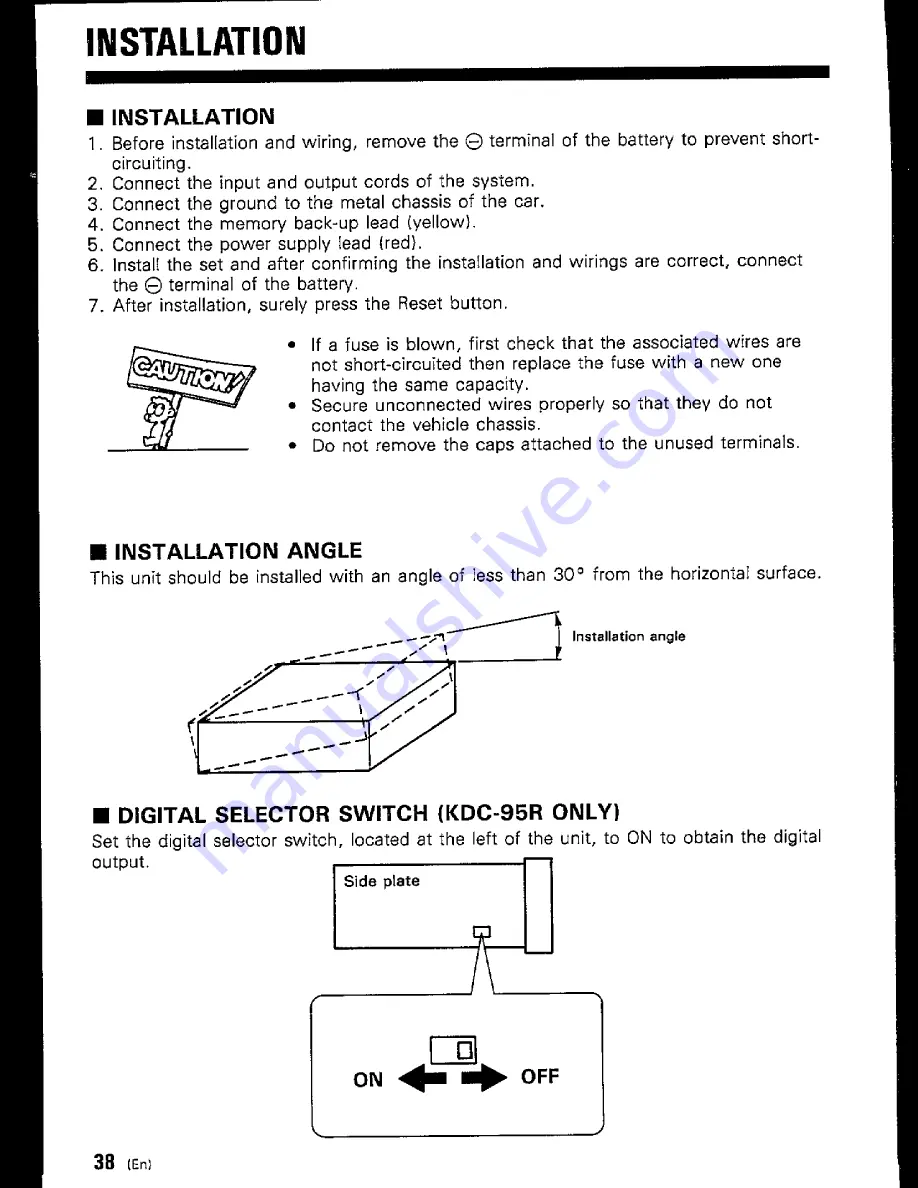 Kenwood KDC-85R Instruction Manual Download Page 38