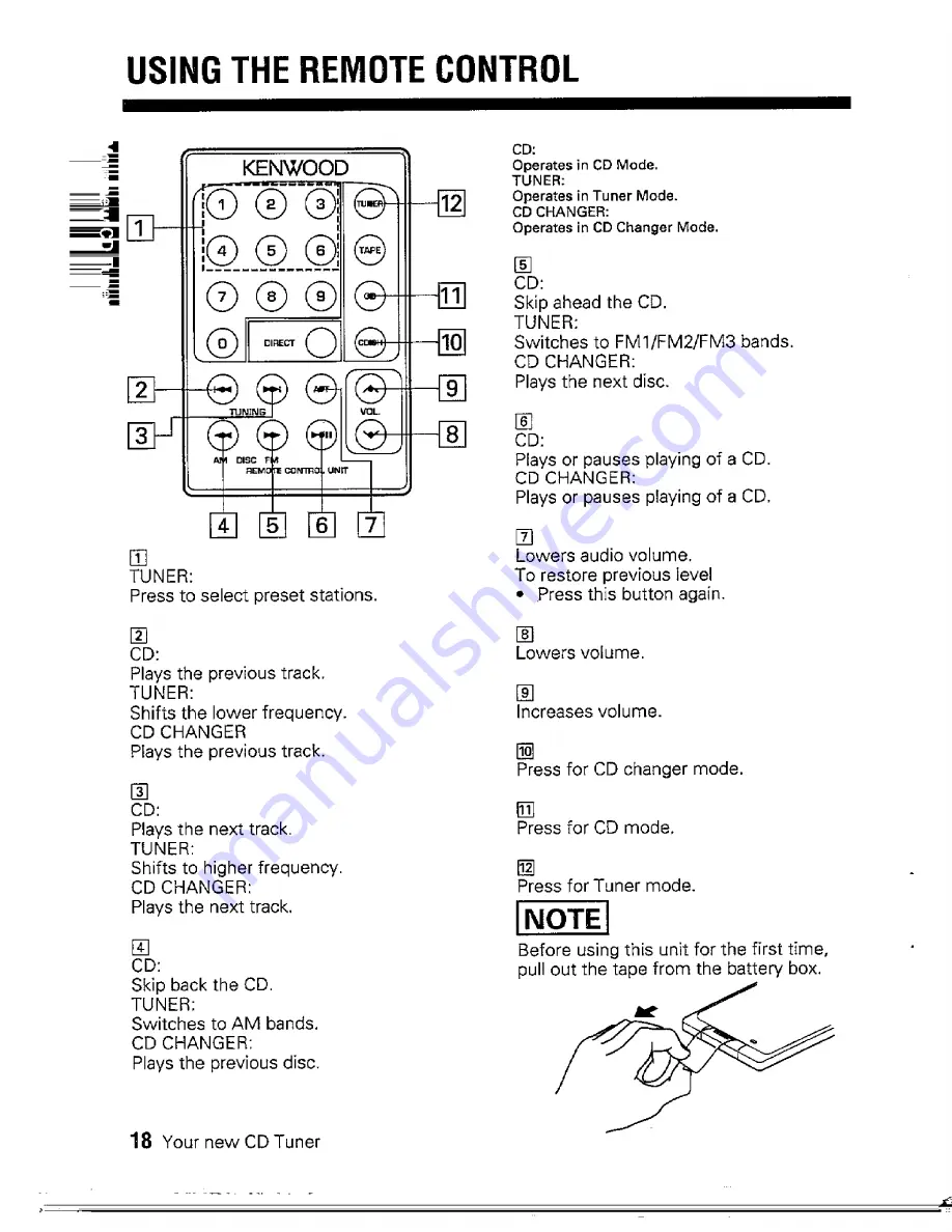 Kenwood KDC-9000 Скачать руководство пользователя страница 18