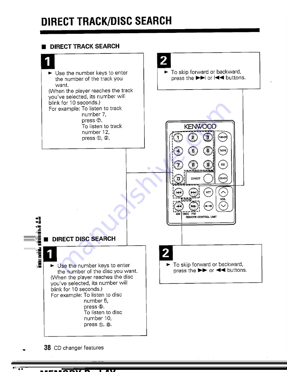 Kenwood KDC-9000 Instruction Manual Download Page 38