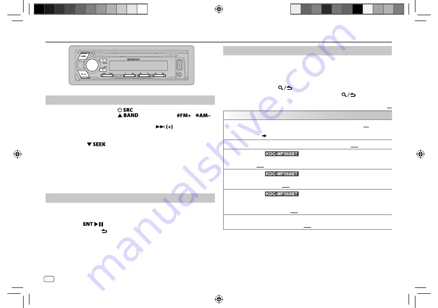 Kenwood KDC-BT21 Instruction Manual Download Page 46