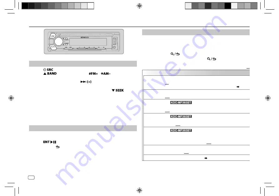 Kenwood KDC-BT265U Instruction Manual Download Page 10