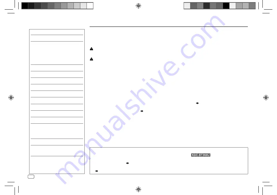 Kenwood KDC-BT31 Instruction Manual Download Page 6