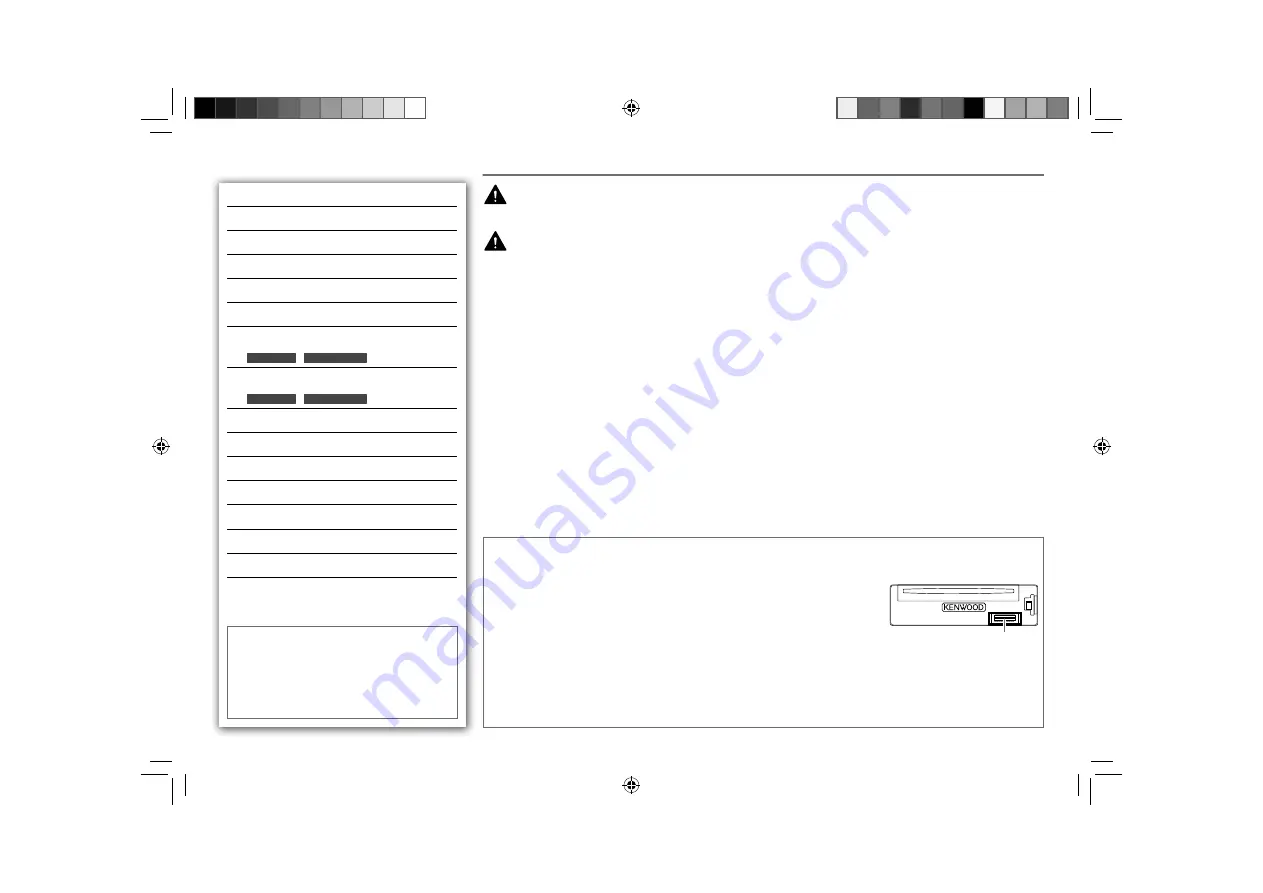 Kenwood KDC-BT355U Instruction Manual Download Page 2