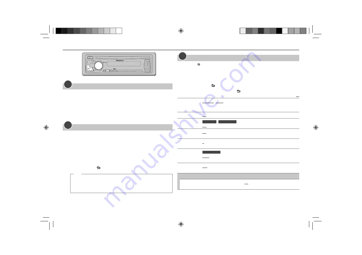 Kenwood KDC-BT355U Instruction Manual Download Page 4