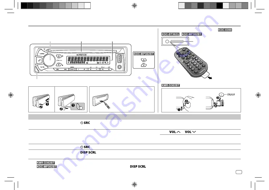 Kenwood KDC-BT362U Instruction Manual Download Page 5