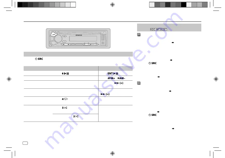 Kenwood KDC-BT362U Instruction Manual Download Page 20