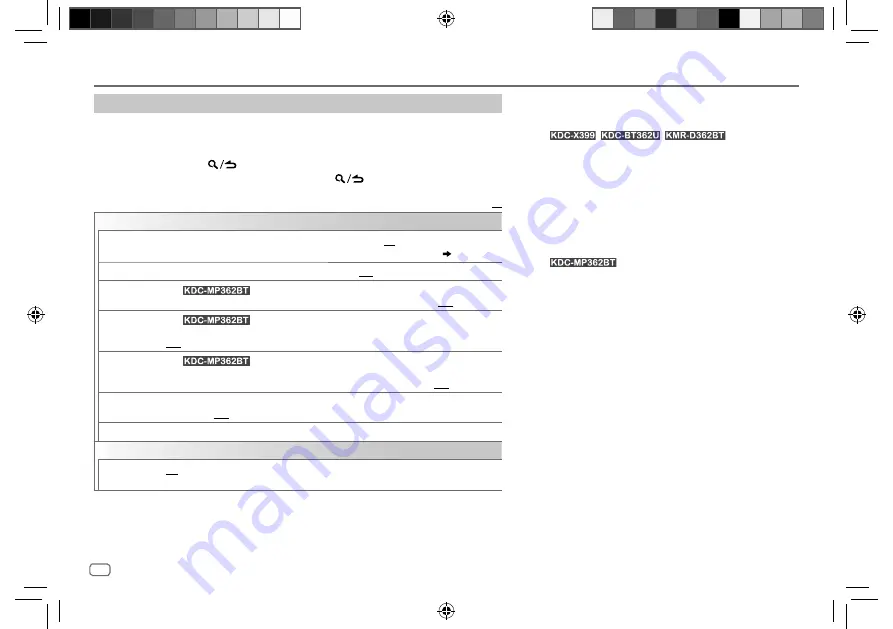 Kenwood KDC-BT362U Instruction Manual Download Page 36