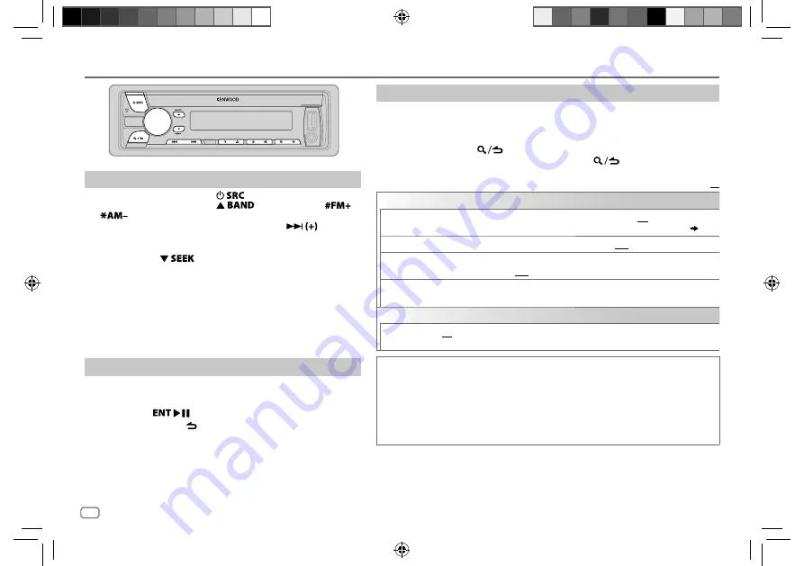 Kenwood KDC-BT565U Instruction Manual Download Page 42