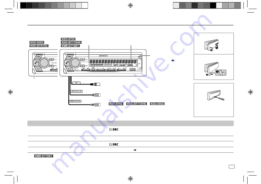 Kenwood KDC-BT572U Instruction Manual Download Page 7