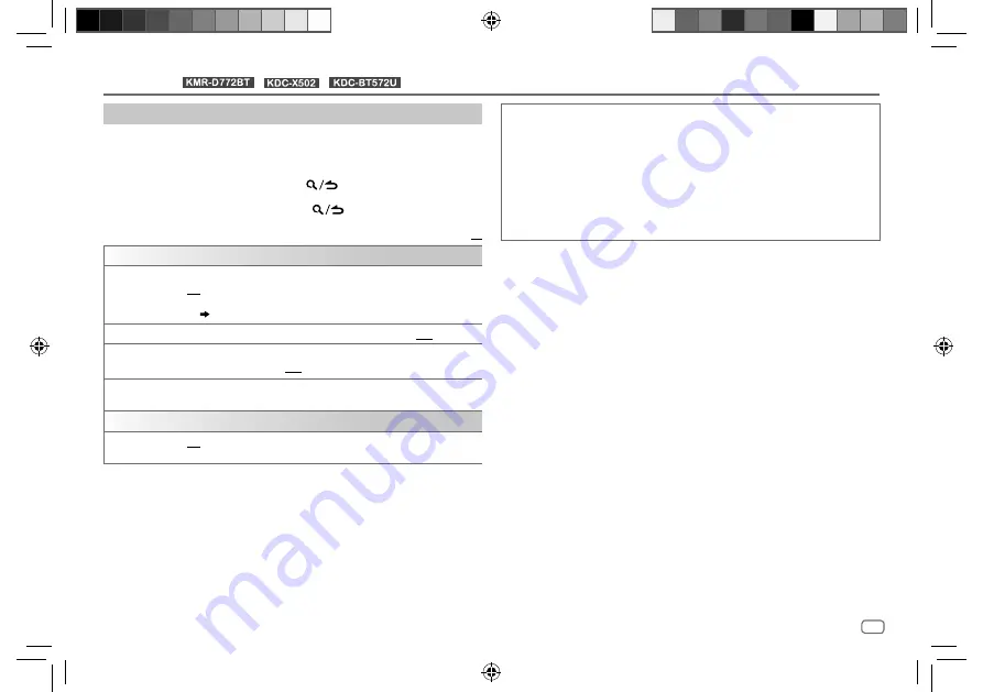 Kenwood KDC-BT572U Instruction Manual Download Page 101