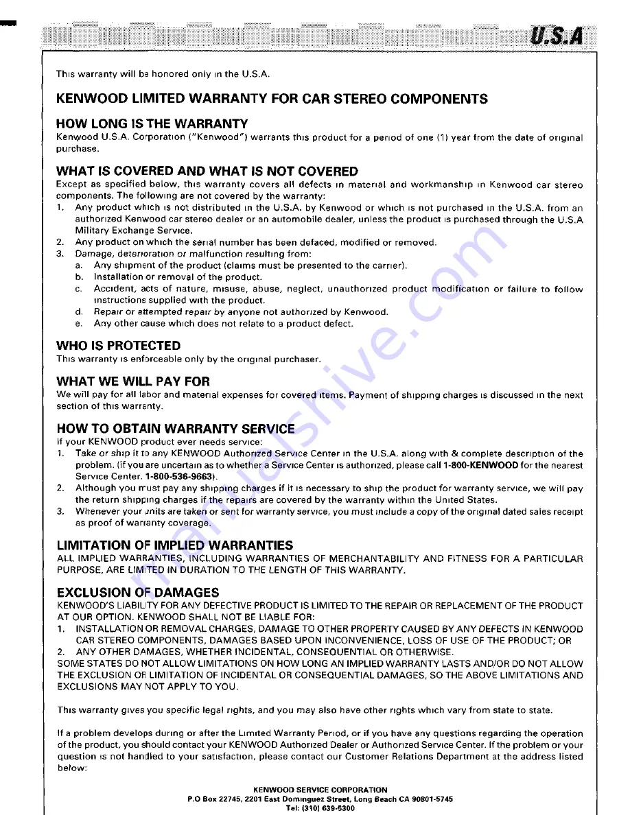 Kenwood KDC-C467 Instruction Manual Download Page 21