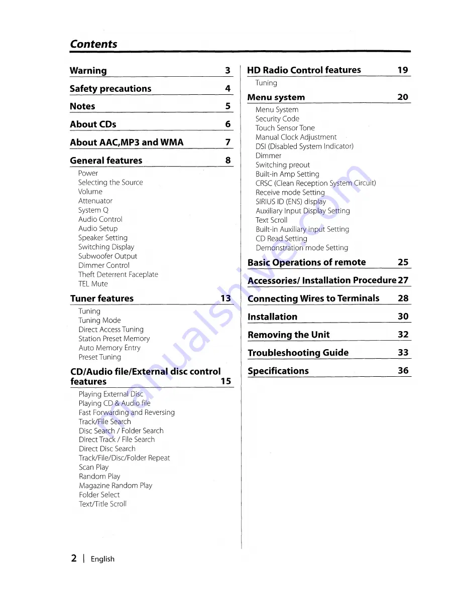 Kenwood KDC-MP3028 Instruction Manual Download Page 2